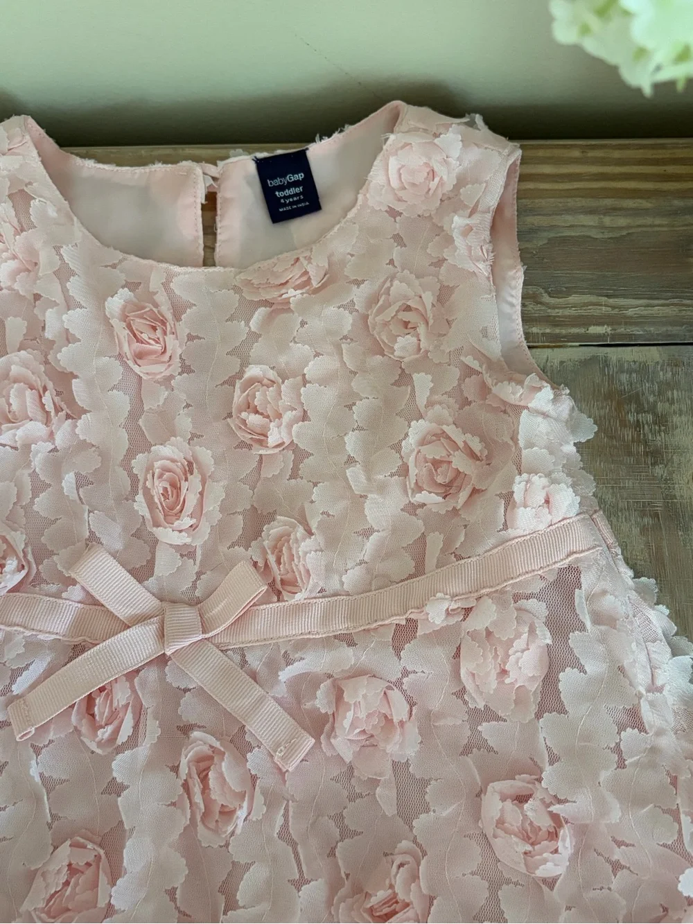 GAP Pink Rosette Petals Sleeveless Party Dress 🌸